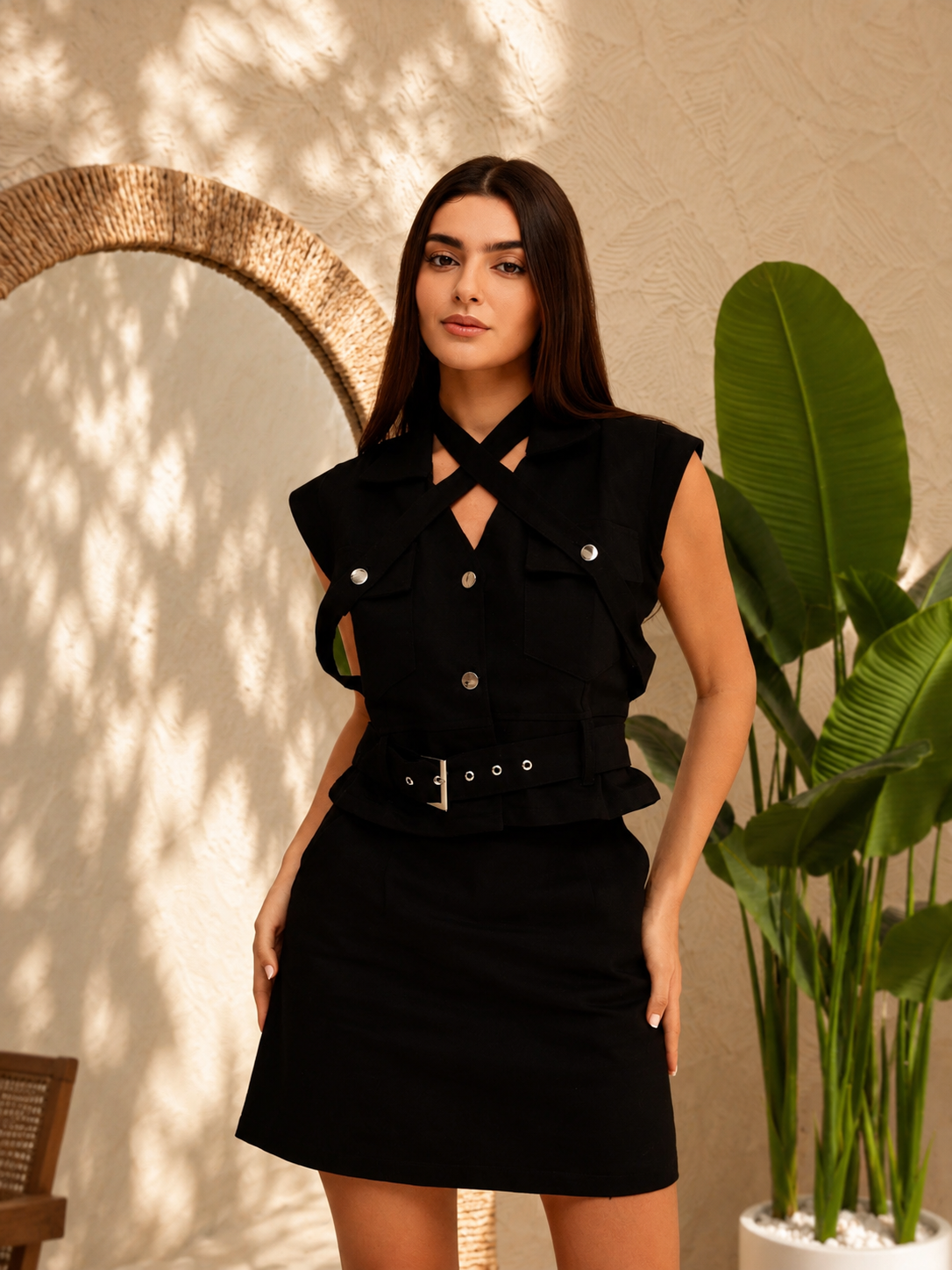 Fraeya Valentina black set luxury co-ord womenswear designed in Dubai
