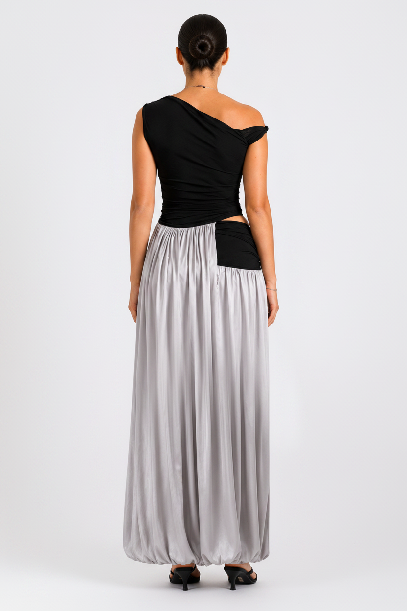 Fraeya Obsidian dress featuring statement eveningwear and contemporary feminine styling designed in Dubai
