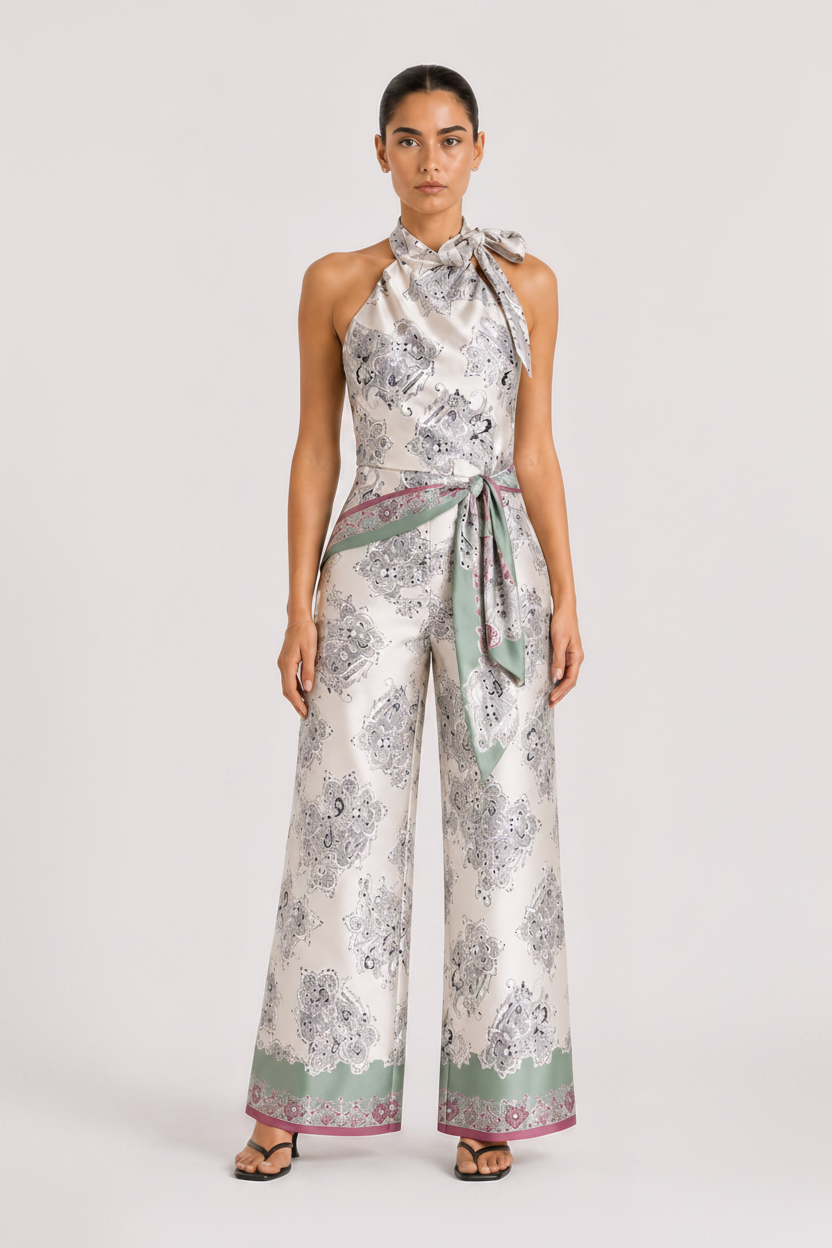 Fraeya Sorella silk set featuring elevated contemporary womenswear designed in Dubai
